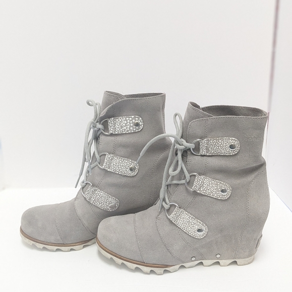 Sorel Suede Joan Of Arc Wedge Boots - Picture 16 of 16